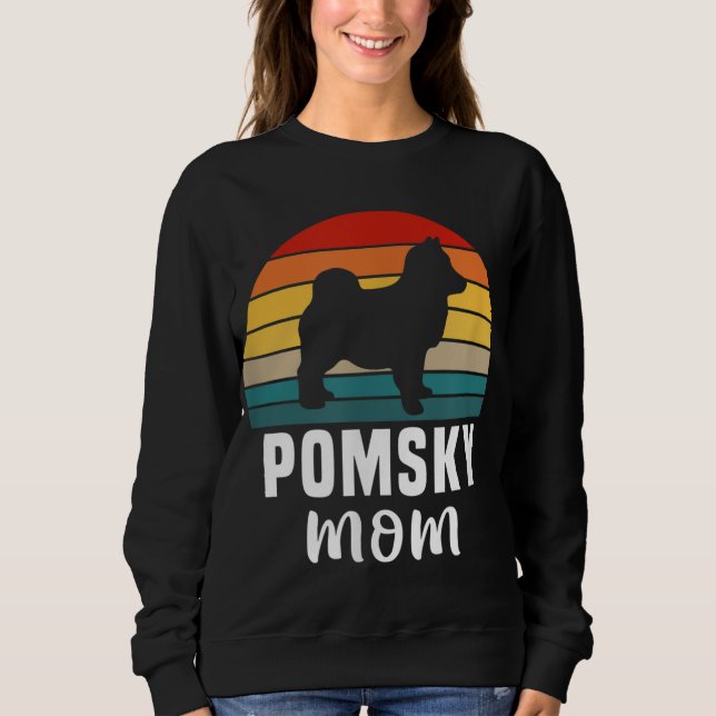 Pomsky Mum Funny Dog Owner Retro Dog Lover Pomsky Sweatshirt (Front)