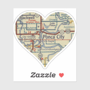 Ponca City OK Retro Map
