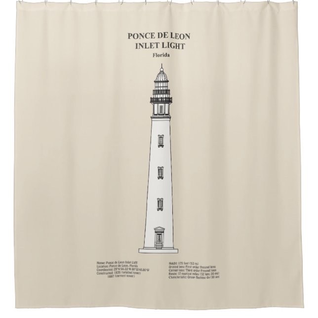 Ponce de Leon Inlet Lighthouse - Florida - SBD Shower Curtain (Front)