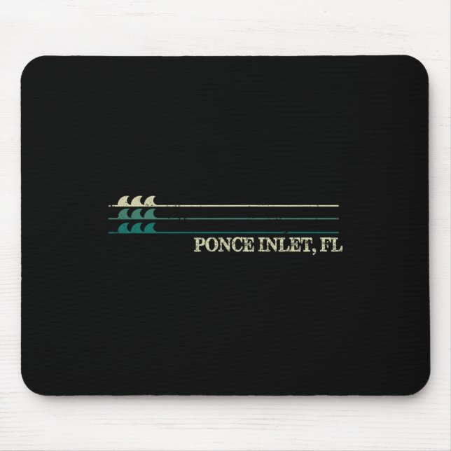Ponce Inlet Florida Break Surfing Retro Wave  Mouse Pad (Front)