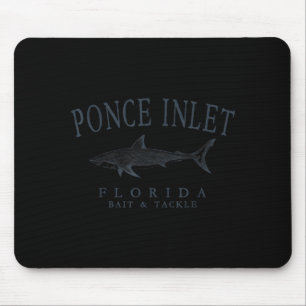 Ponce inlet florida shark retro slate art fishing mouse pad