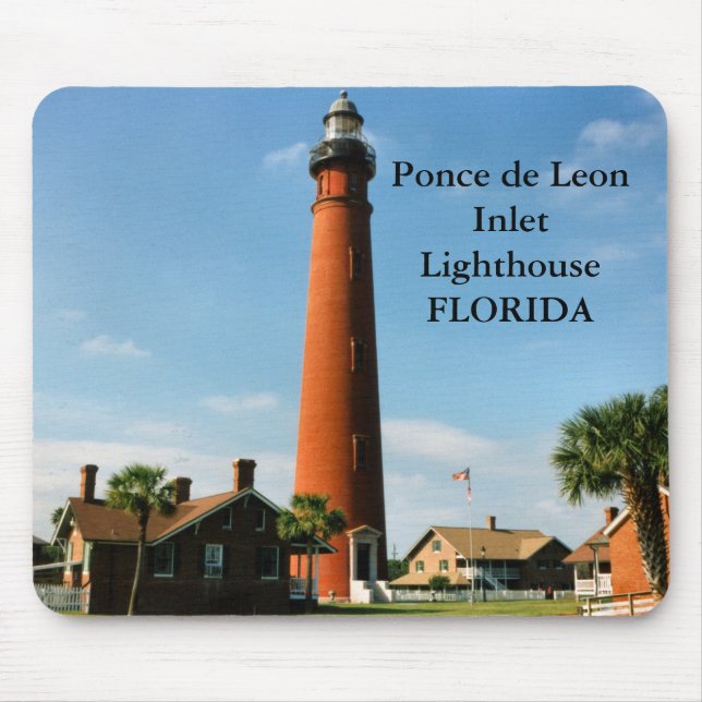Ponce of Leon Inlet Lighthouse, Florida Mousepad (Front)