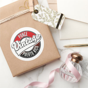 Ponce Puerto Rico vintage logo Classic Round Sticker