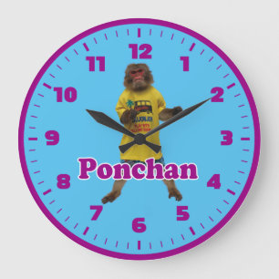 Ponchan wall clock.ぽんちゃんのアクリル壁時計 large clock