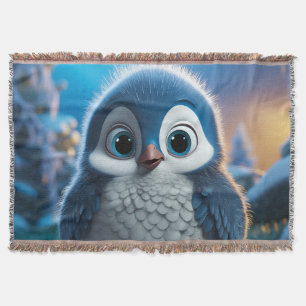 Poncho - A smooth baby penguin Throw Blanket