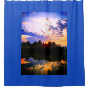 Pond at Sunset Shower Curtain