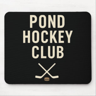 Pond Hockey Club Crossed Sticks Outdoor Winter Ice Mouse Pad