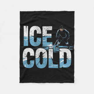 Pond Hockey Player Ice Cold Shinny  Fleece Blanket