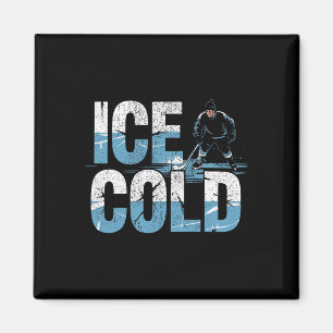 Pond Hockey Player Ice Cold Shinny  Magnet