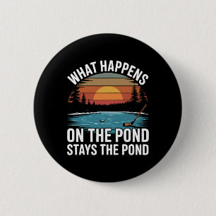 Pond Hockey Player On The Pond 6 Cm Round Badge