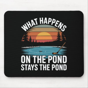 Pond Hockey Player On The Pond Mouse Pad