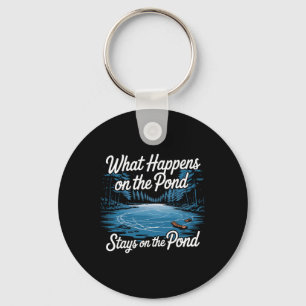 Pond Hockey Player On The Pond Shinny Key Ring
