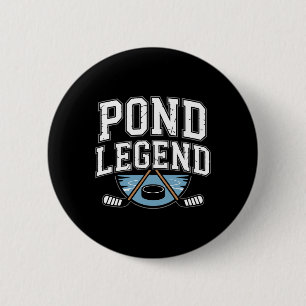 Pond Hockey Player Pond Legend Shinny 6 Cm Round Badge