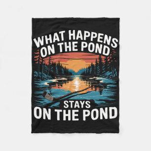 Pond Hockey Player Shinny (1) Fleece Blanket