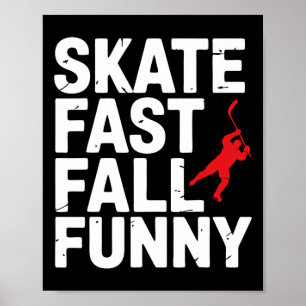 Pond Hockey Player Skate Fast Shinny Poster