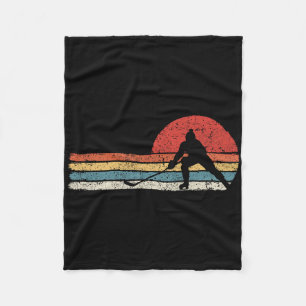 Pond Hockey Player Vintage Shinny Fleece Blanket