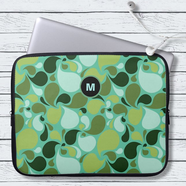 Pond Life Paisley Monogram Laptop Sleeve (Creator Uploaded)