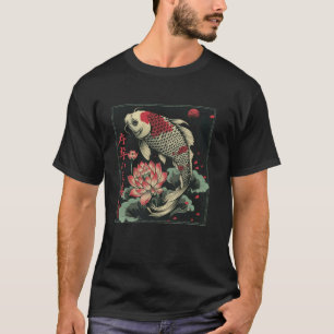 Pond Pet Carp Lover Japanese Art Flower Koi Lotus T-Shirt