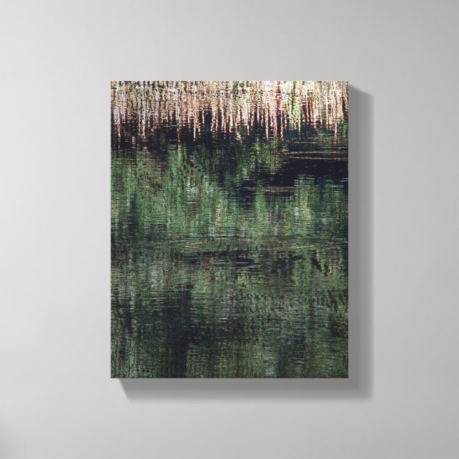 Pond Plants Abstract Pond Reflection Canvas Print (Front)