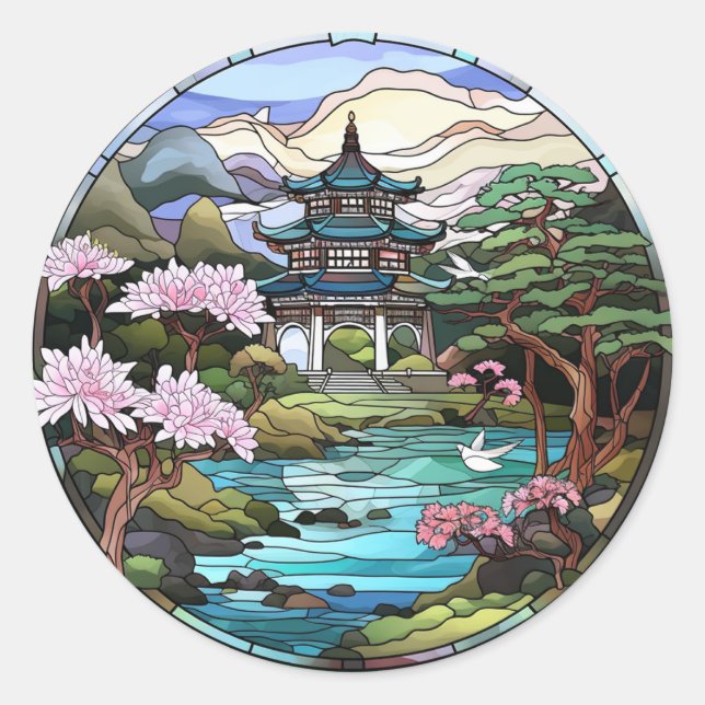 Pond Reflections: Japanese Temple Stickers Set (Front)