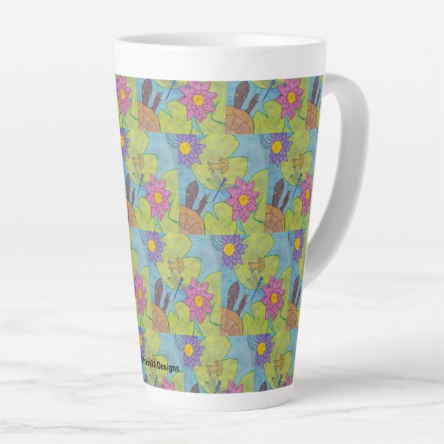 Pond Scene - Latte Mug (Right Angle)