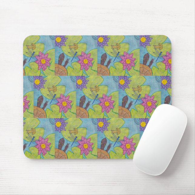 Pond Scene (pattern) - Mouse Pad (With Mouse)