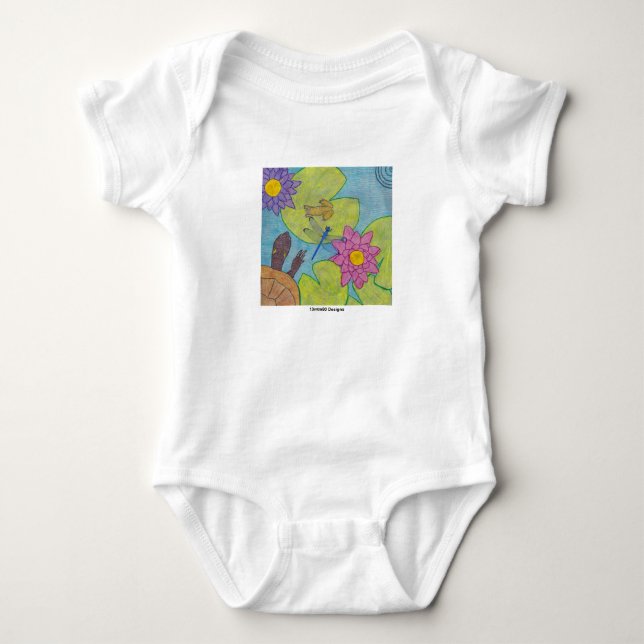 Pond Scene (white) - Baby Bodysuit (Front)