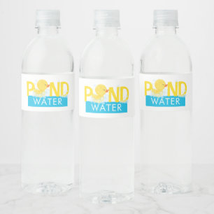 Pond Water Watercolor Rubber Duck Bottle Label