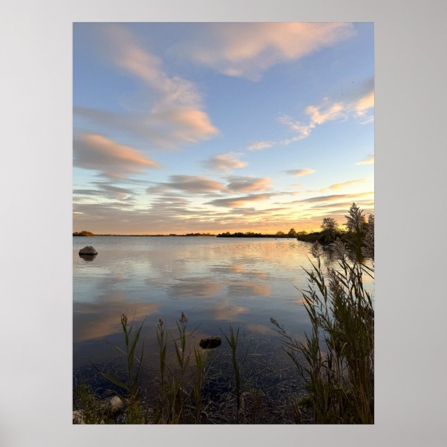 Pond Waterscape Sunset Photo Poster (Front)