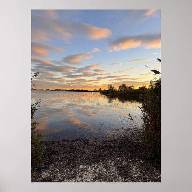 Pond Waterscape Sunset Photo Poster (Front)