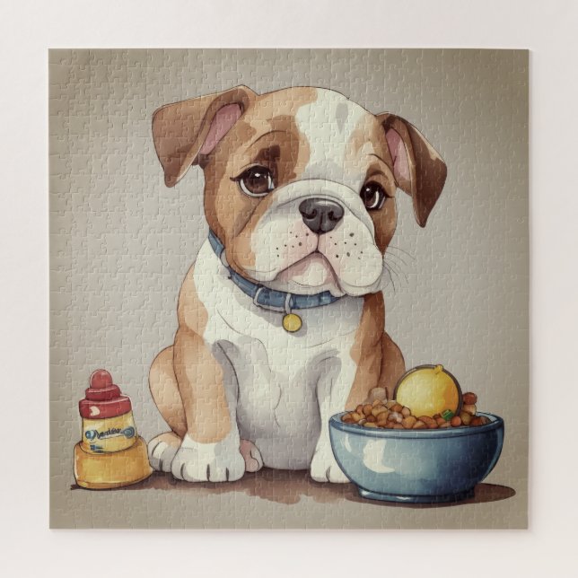 Pondering little Bulldog Jigsaw Puzzle (Vertical)