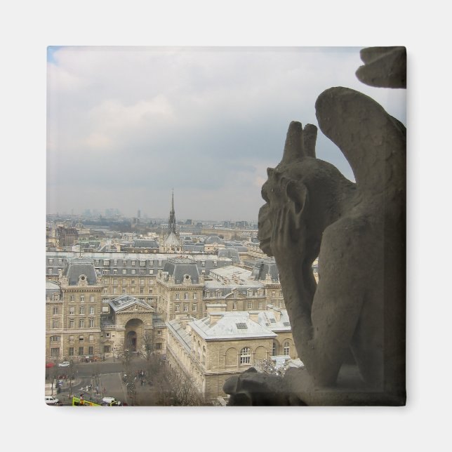 Pondering Parisian Gargoyle Magnet (Front)
