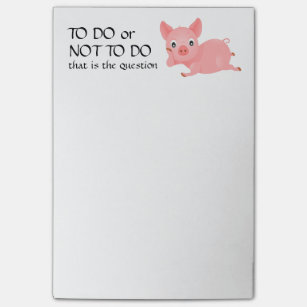 Pondering Pig Funny To Do List Post-it Notes