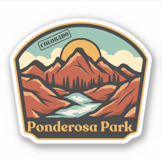 Ponderosa Park, Colorado Sticker (Front)