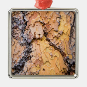 Ponderosa pine bark, Washington Metal Ornament