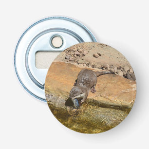 **"Pondside Feast: An Otter and His Catch"** Bottle Opener