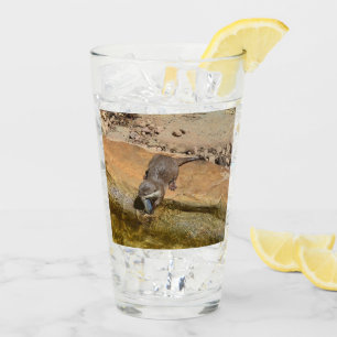 **"Pondside Feast: An Otter and His Catch"** Glass