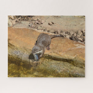 **"Pondside Feast: An Otter and His Catch"** Jigsaw Puzzle