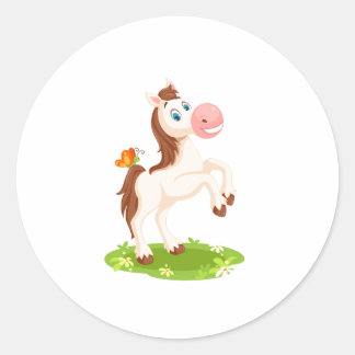Poney  classic round sticker