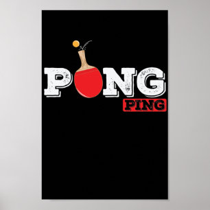 Pong Ping player table tennis table with ball Poster