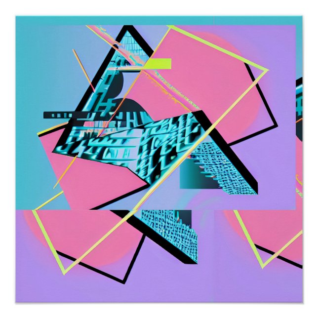 Pong Powered Memphis Pyramid Design Poster (Front)