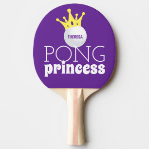 Pong Princess Purple Personalised Name Ping Pong Paddle