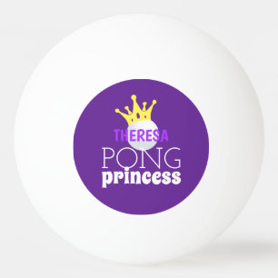 Pong Princess Purple Personalized Name  Ping Pong Ball