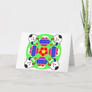 Pongal Pot and Cow Kolam Greeting Card