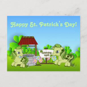 Ponies and Clovers Happy St. Patrick's Day Horse Postcard