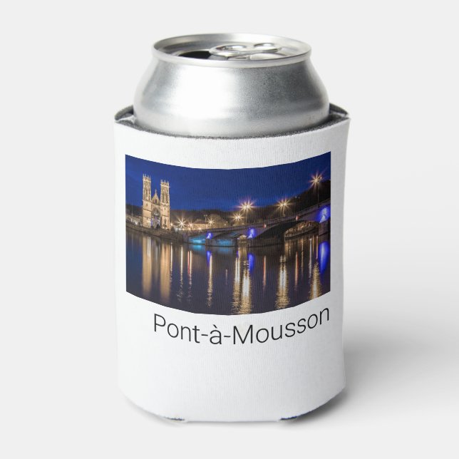 Pont a Mousson Panorama with Moselle Souvenir Can Cooler (Can Front)