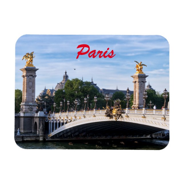 Pont Alexandre III on Seine River - Paris, France Magnet (Horizontal)