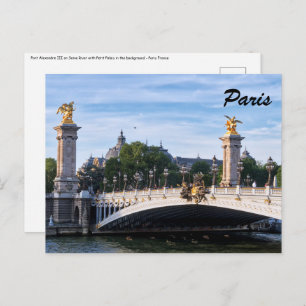 Pont Alexandre III on Seine River - Paris, France Postcard