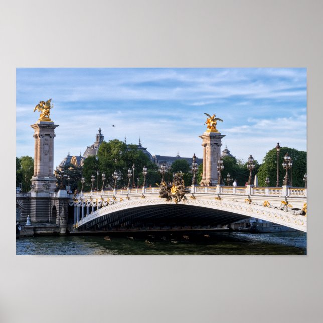 Pont Alexandre III on Seine River - Paris, France Poster (Front)