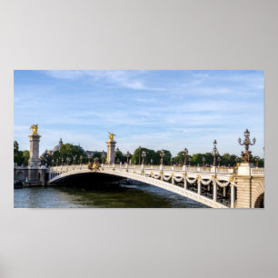 Pont Alexandre III on Seine River - Paris, France Poster